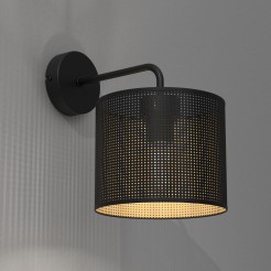 kinkiet  black, cylinder shade dia 180, h 150 black/gold 1 5245