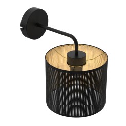 kinkiet  black, cylinder shade dia 180, h 150 black/gold 1 5245