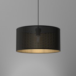 żyrandol  black, cylinder shade dia 400, h 200 black/gold 1 5252