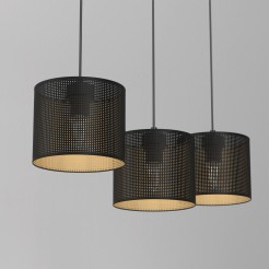 żyrandol  listwa, black, cylinder shade dia 180, h 150 black/gold 3 5253