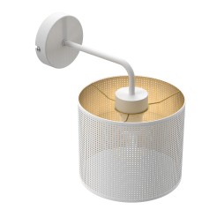 kinkiet  white, cylinder shade dia 180, h 150 white/gold 1 5259