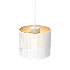 żyrandol  white, cylinder shade dia 180, h 150 white/gold 1 5264