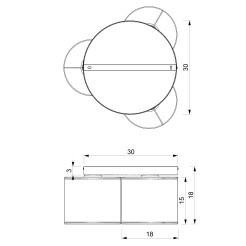 plafon  cylinder shade dia 180, h=150,  3 5276