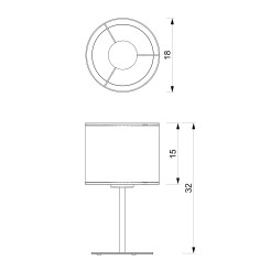 lampka gab. H 34  cylinder shade dia 180, h 150  1 5284