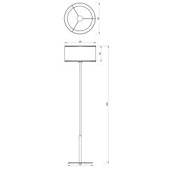 lampa podł. prosta,  cylinder shade dia 400, h 200  1 5286