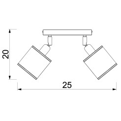 spot Rattan line bar 200 black, shade dia 100 , h 100, 2xE27 5295