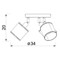 spot Rattan plate dia 200 black, shade dia 100, h 100, 3xE27 5297