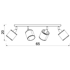 spot Rattan line bar 600 black, shade dia 100, h 100, 4xE27 5298