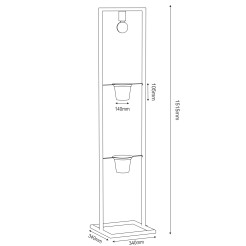 lampa podł  (2 flower pots) black 1xE27 5372