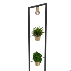 lampa podł  (2 gold flower pots) black/gold 1xE27 5373