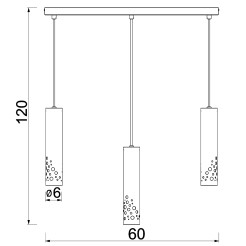 żyrandol  line bar 600 mm black 3xGU10 5722