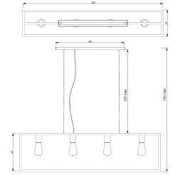 ceiling rectangular  black 4 6695