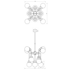 ceiling lamp  12 opal glass dia 160 mm 6795