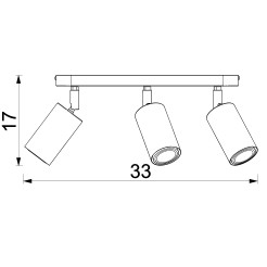 spot Nise line bar black/wood 3xGU10 7051