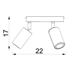 spot Nise plate dia 200 black/wood 3xGU10 7052