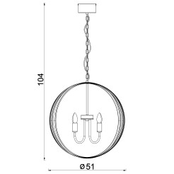 żyrandol  black 4xE14 8971