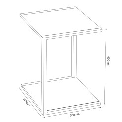 flower stand white with double wooden plate 400x300x340 9024