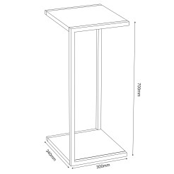 flower stand white with double wooden plate 700x300x340 9025