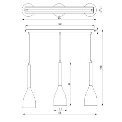 Lampa wisząca Luminex white-gold-buk 9108