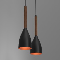 Lampa wisząca Luminex black-gold-wenge 9160