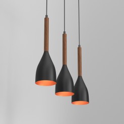 Lampa wisząca Luminex black-gold-wenge 9161