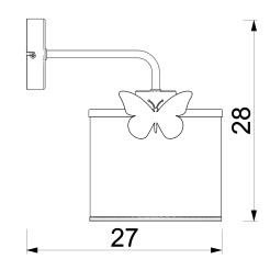 kinkiet  Butterfly white, shade dia 180/h 150 white 1xE27 9404