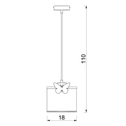 żyrandol  Butterfly white, shade dia 180/h 150 white 1xE27 9405