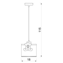 żyrandol  Bear pink, shade dia 180/h 150 white 1xE27 9418