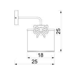 kinkiet  Bow white, shade dia 180/h 150 white 1xE27 9431