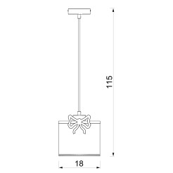 żyrandol  Bow white, shade dia 180/h 150 white 1xE27 9432