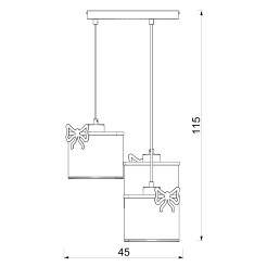 żyrandol  Bow white, shade dia 180/h 150 white 3xE27 9433