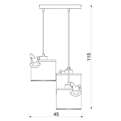 żyrandol  Horse pink, shade dia 180/h 150 white 3xE27 9446