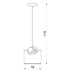 żyrandol  Elephant pink, shade dia 180/h 150 white 1xE27 9451