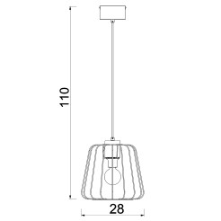 żyrandol  short shade white/wood decor 1xE27 9718