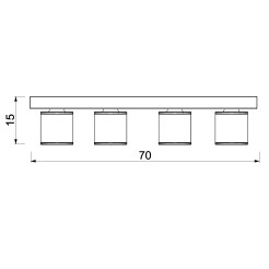 plafon  decor line bar 700 mm 4xE14 9725