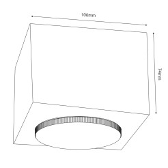 Downlight square wood 1xGX53 9732