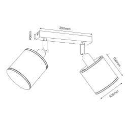 spot Jute line bar 200 black 2xE14 9751