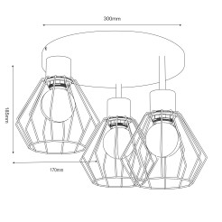 plafon  basket black 3xE27 9852