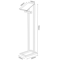 floor stand with toilet paper dispenser and tray, white 9886