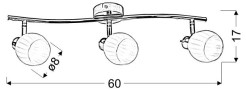 BARS LAMPA SUFITOWA LISTWA 3X40W G9 PATYNA 93-06769