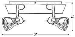 LAMPA ANGUS LISTWA 2X50W GU10 CZARNY+MIEDZIANY BEZ ŻARÓWEK 92-60532