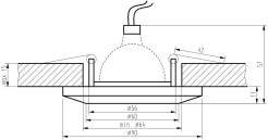 SS-11 CH/G MR16 CHROM OPR. STROP. STAŁA OKRĄGŁA SZKŁO ZŁOTE 2230606