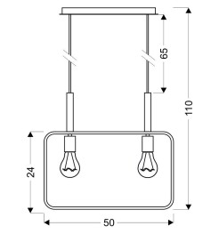 FRAME LAMPA WISZĄCA 2X60W E27 BIAŁY 32-73549