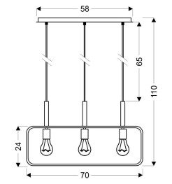 FRAME LAMPA WISZĄCA 3X60W E27 BIAŁY 33-73532