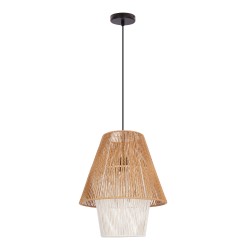 Africa lampa wisząca 40 czarny 1x40W E27 abażur beżowy+biały 31-26880