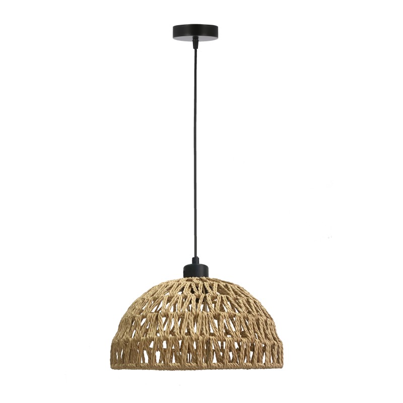 Balli lampa wisząca czarny 1x40W E27 abażur beżowy 31-26903