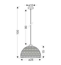 Balli lampa wisząca czarny 1x40W E27 abażur beżowy 31-26903