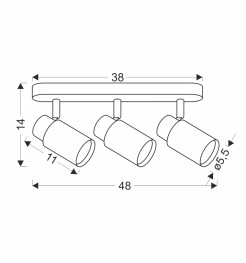 Claro lampa sufitowa listwa biały 3x15W GU10 klosz biały+drewniany 93-27726