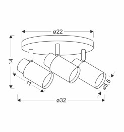 Claro lampa sufitowa plafon biały 3x15W GU10 klosz biały+drewniany 98-27733