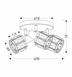 Dubai lampa sufitowa plafon czarny 3x40W E14 klosz różowy złoty kryszt transp 98-30214